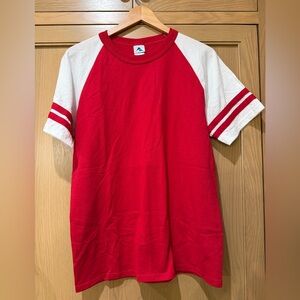 Augusta Sportswear Deadstock Red and White Short Sleeve Tee Poly/Cotton Small